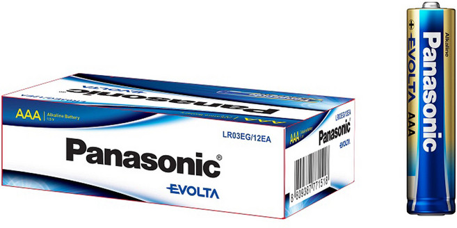 파나소닉 에볼타 프리미엄 알카라인 AAA 건전지 LRO3EG, 12개입, 1개