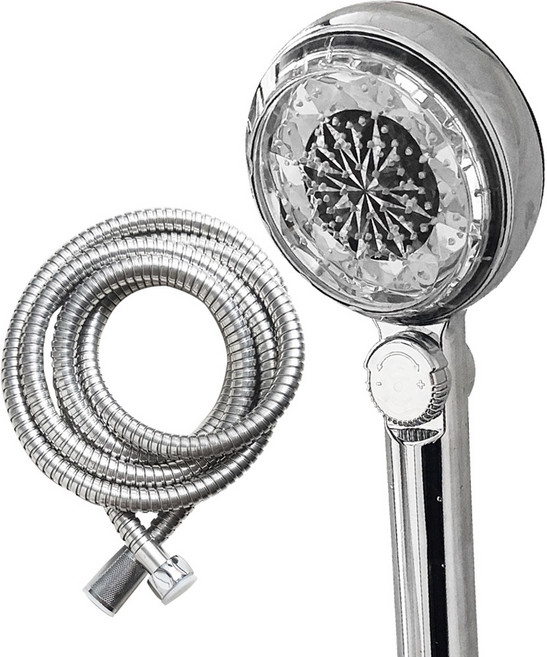 리빙이프 스마트 필터 온도계 샤워기 + 샤워줄 2m 세트, 1개, 그레이