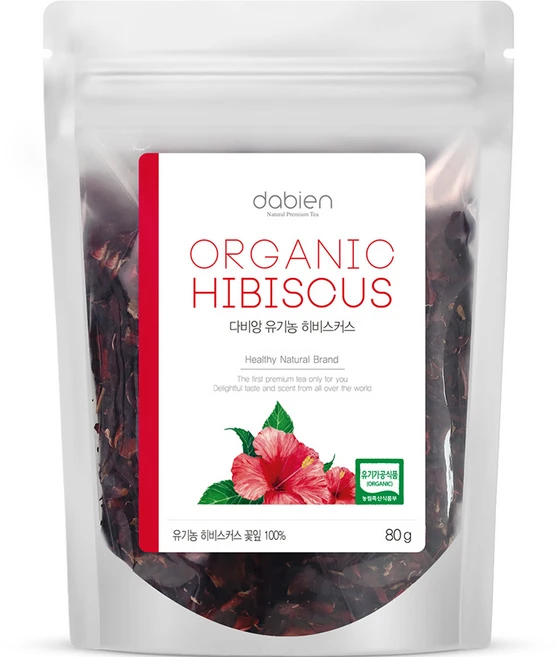 다비앙 유기농 히비스커스차 리필, 80g, 1개, 1개입 - 쿠팡