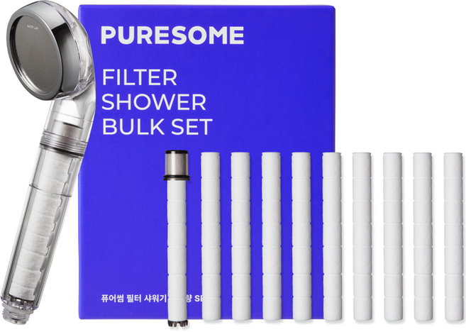 퓨어썸 필터 샤워기 대용량 세트, 1개, 혼합색상