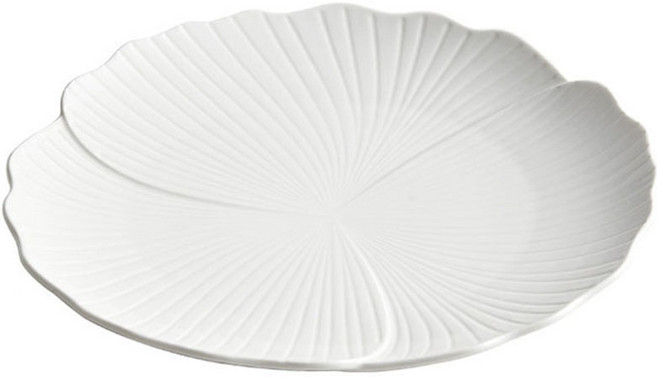 모던지 꽃잎모양 플랫 플레이트 YJ265, 화이트, 1개