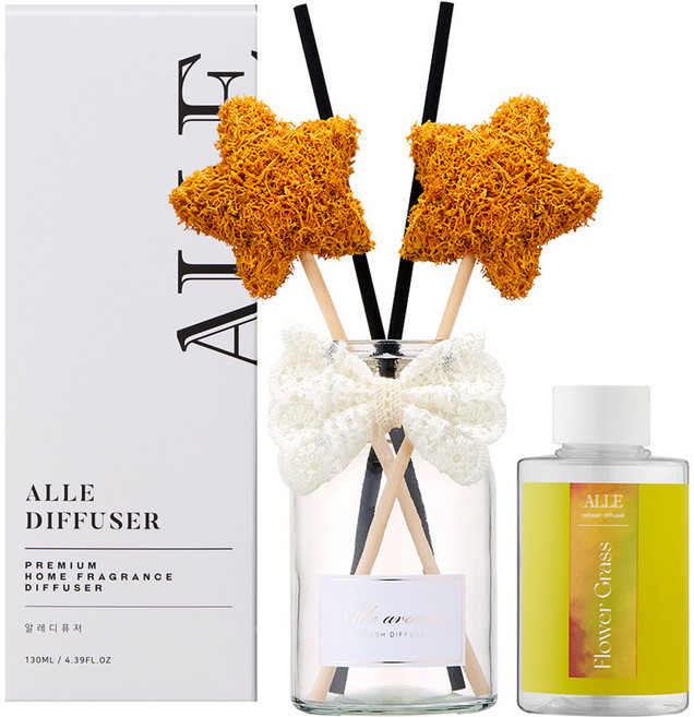 알레 공기정화식물 별 모스 디퓨저, 플라워그라스, 130ml, 1개
