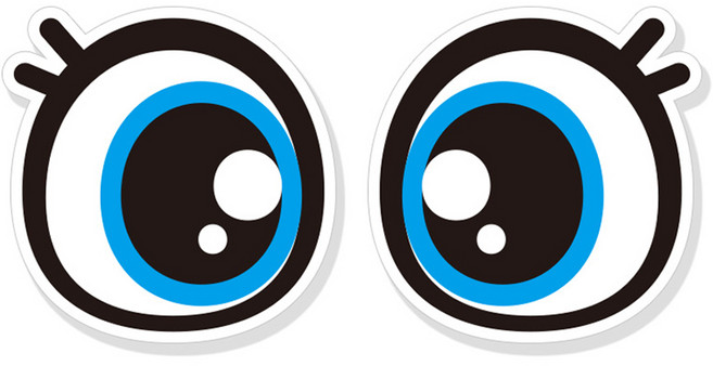 제제데코 차량 졸음방지 왕눈이 반사 스티커 대형 27~28cm, 왕눈이 A012, 1세트