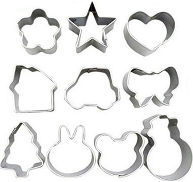 스텐 쿠키 커터 10종 세트 MP079, 1세트