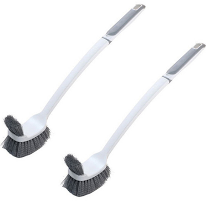 월드크린 이중 브러쉬 변기솔, 그레이, 2개