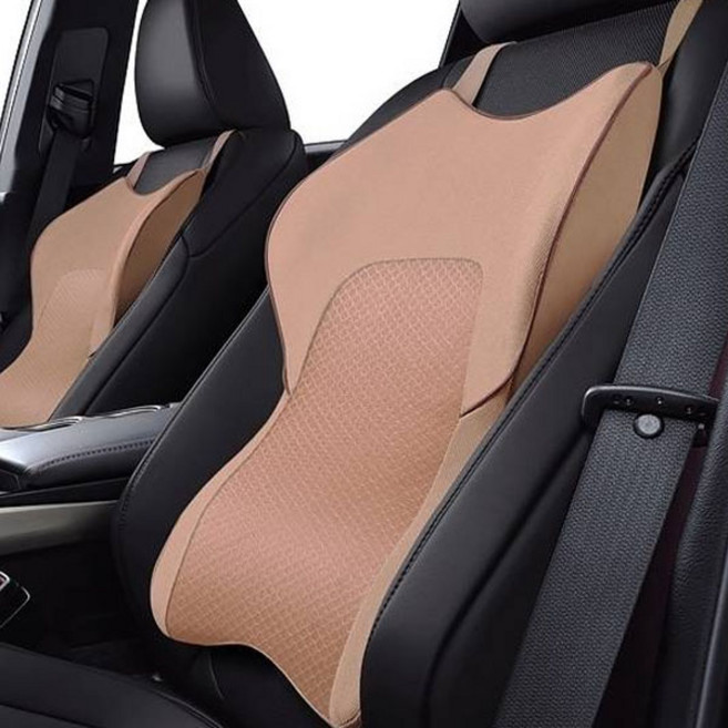 365Car Car06 높이조절 고정스트랩 등받이쿠션, 베이지, 1개