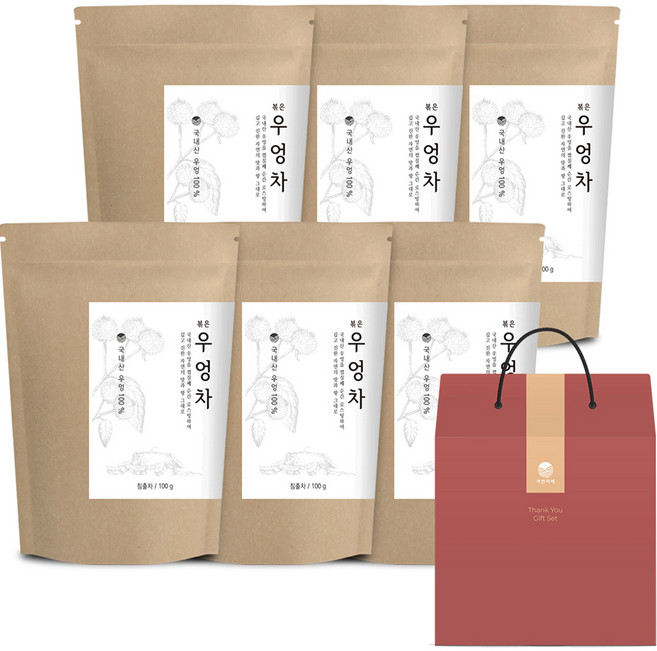 자연지애 껍질째 볶은 우엉차, 1개입, 6개