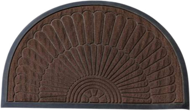 미스모네 아치 반원 현관 바닥 업소용 출입구 출입문 매트 발판, 브라운, 1개