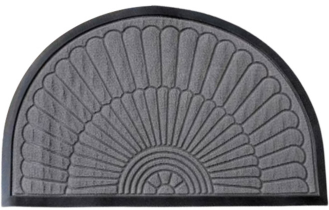 미스모네 아치 반원 현관 바닥 업소용 출입구 출입문 매트 발판, 그레이, 1개