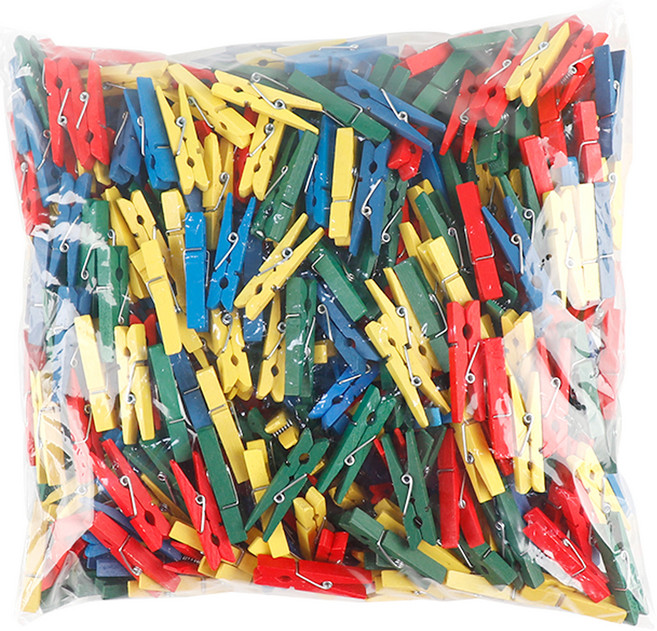 유니아트 나무집게 대 450p, 혼합색상, 1개