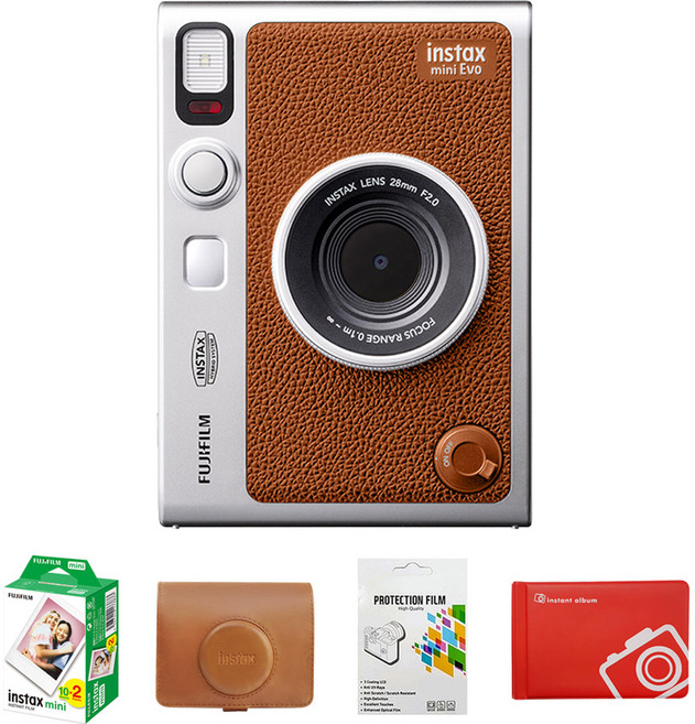 인스탁스 미니 EVO 즉석카메라 FI019, FI019(브라운), 1세트