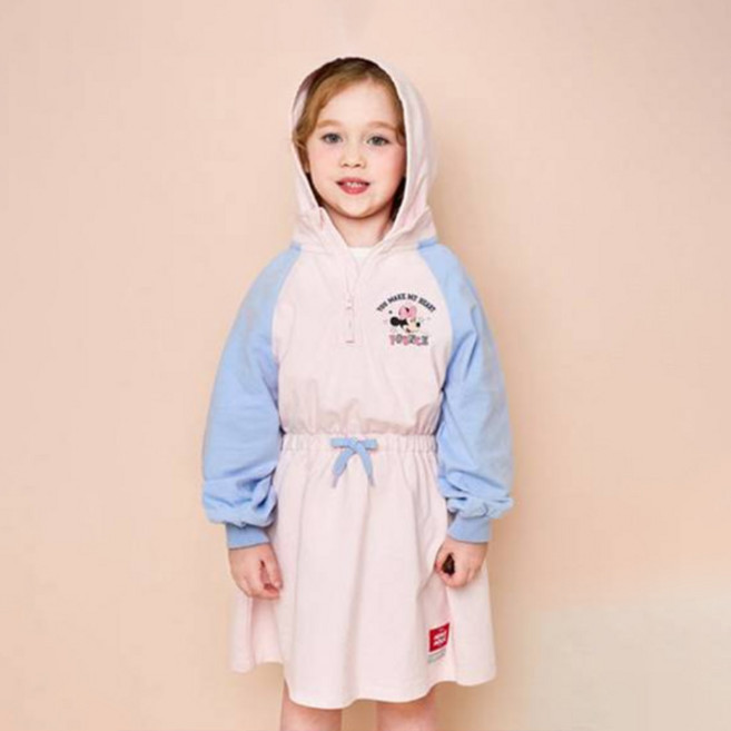 젤리스푼 여아용 디즈니 미니 마우스 집업후드 원피스