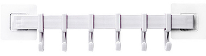 일상나눔 다용도 무타공 흡착형 실리콘 수건걸이 6구, 화이트, 1개