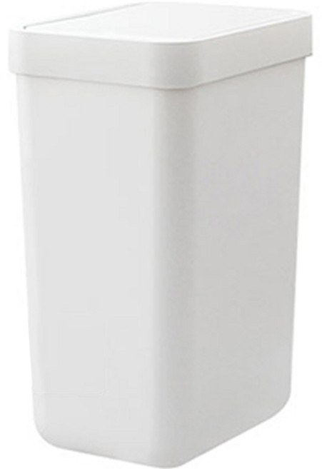 가쯔 원터치 프리미엄 사각 휴지통 10L, 올화이트, 1개