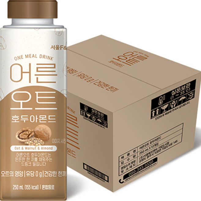 어른우유 어른오트 호두아몬드 두유, 12개, 250ml