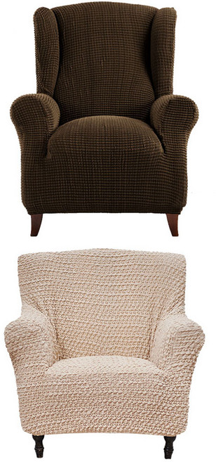 소파스킨스 글라무어 소파커버 1인용 초코브라운 + 발렌시아 소파커버 1인용 라이트베이지 세트, 초코브라운, 라이트베이지