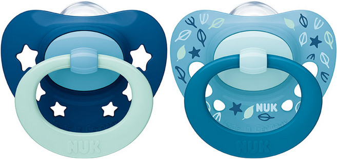 NUK 經典安撫奶嘴2件組, 6~18個月 (S2), 藍色, 1套
