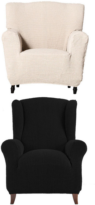 소파스킨스 빌바오 소파커버 1인용 웜베이지 + 글라무어 소파커버 1인용 블랙 세트, 웜베이지, 블랙, 1세트