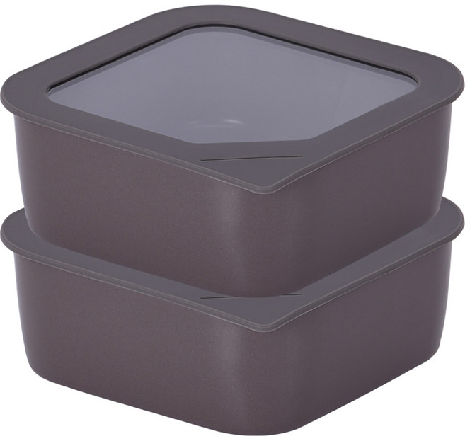 nEOFLam FIKA 陶瓷容器 正方形 森林灰 900ml, 2個