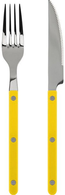 메종오브제 시에르 파르베 2종 세트, 옐로우, 포크 + 나이프, 1세트