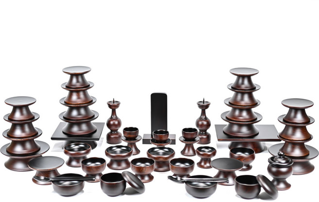 남원목기 국산 문화재 프리미엄 물푸레 옻칠 제기 세트, 1세트, 48종