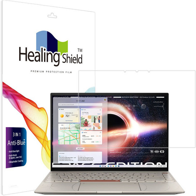 힐링쉴드 블루라이트차단 액정보호필름, 1개