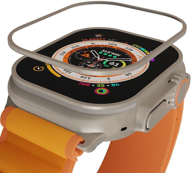 힐링쉴드 애플워치 울트라 티타늄 베젤링 케이스 A15, 1개