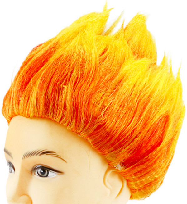 스투피드 초샤이언 불꽃 코스프레 가발, 그라데이션, 1개