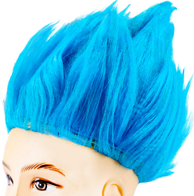 스투피드 초샤이언 불꽃 코스프레 가발, 블루, 1개
