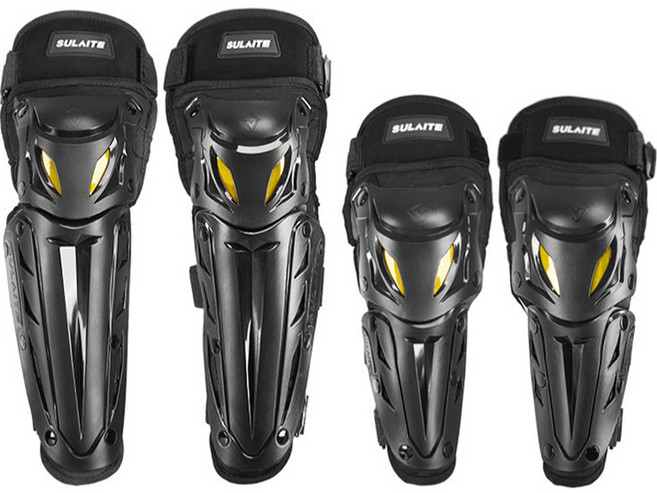 수라이트 오토바이 보호대 무릎 2p + 팔꿈치 2p 세트 SLT1201, 블랙, 1세트