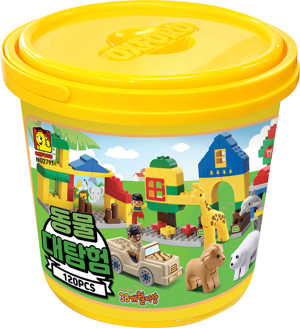 옥스포드 넘버원블록 동물대탐험 NO2791 120p, 혼합색상, 1세트