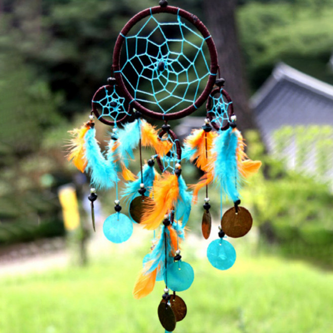 쿠칭아일랜드 거실 벽장식 뷰티풀 선셋 자개 드림캐쳐, 혼합색상