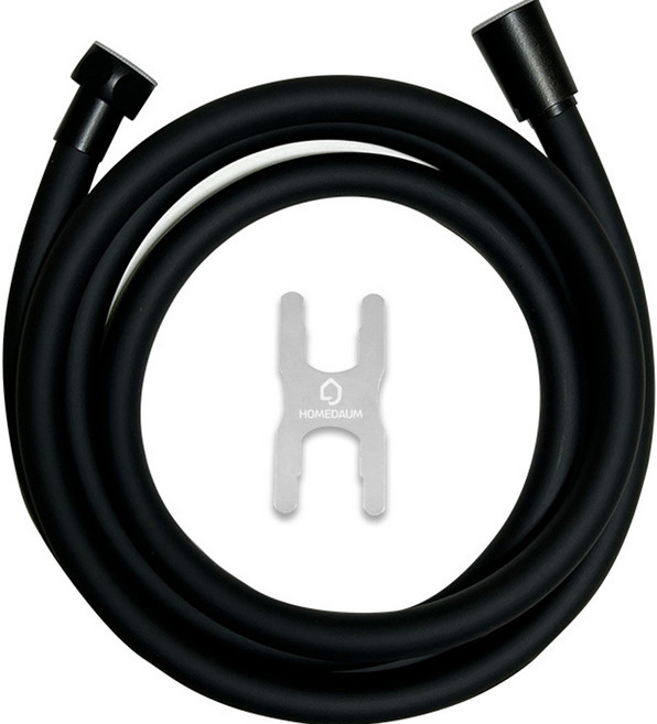 홈다움 안꼬이는 말랑이 pvc 튜브형 샤워호스, 2m, 블랙