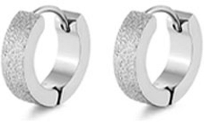 젤루나 써지컬 무광 트윙클 원터치 링 귀걸이 8mm P-1065 2p