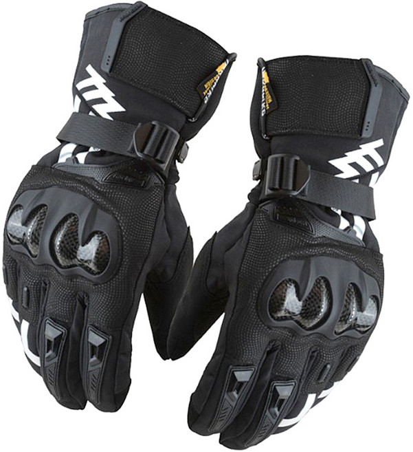 오토바이 카본 프로텍터 방한 장갑 양손세트, 블랙