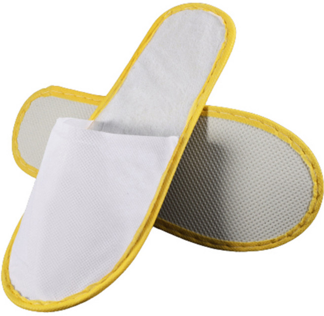댓츠댓 컬러 바인딩 일회용 부직포 실내 슬리퍼 20p 세트, 옐로우, 1세트