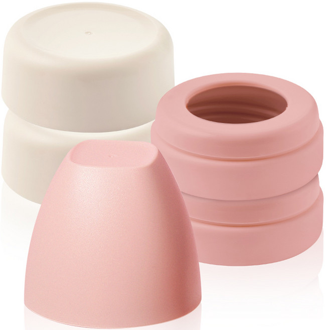 마더케이 유아용 베이직 젖병 액세서리 밀폐뚜껑 2p + 스크류 2p + 캡 세트, 밀폐뚜껑크림 + 스크류블라썸 + 캡블라썸, 1세트
