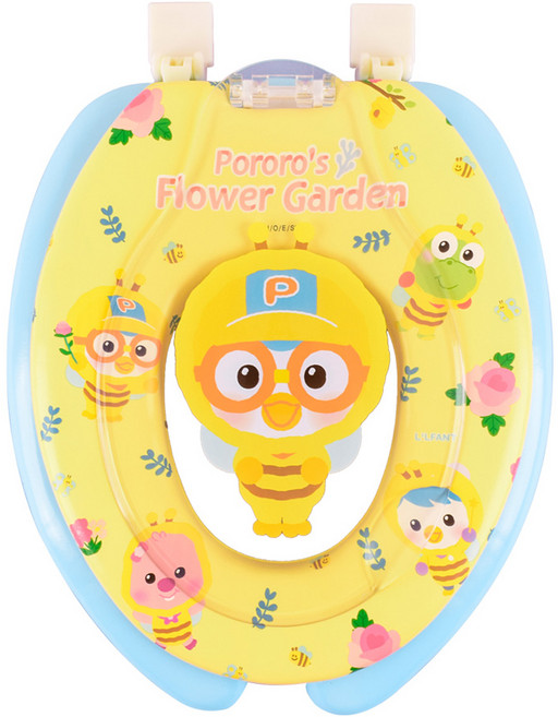릴팡 뽀로로 플라워가든 키즈겸용 변기커버, 혼합색상, 1개