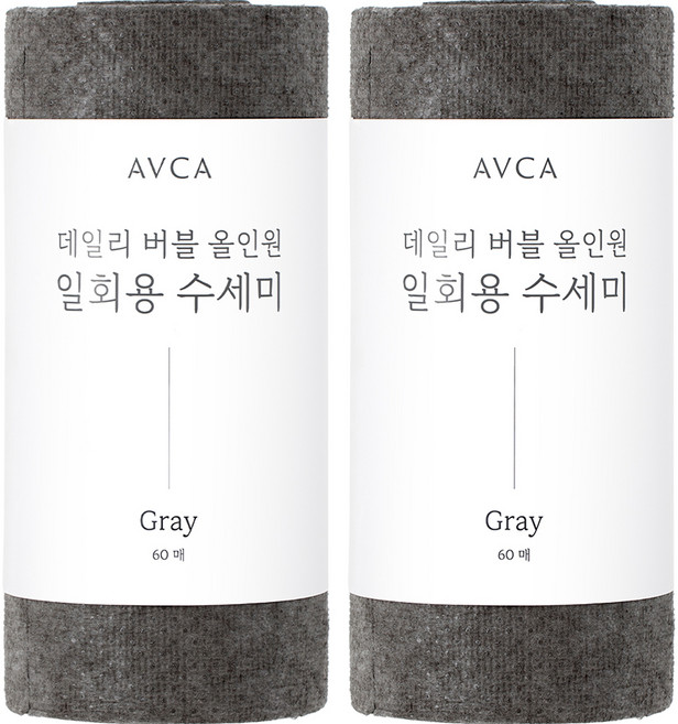 아브카 데일리 버블 올인원 일회용 수세미, 그레이, 60개입, 2개