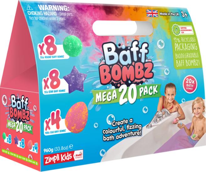 짐플리키즈 유아용 입욕제 베스밤 레인보우 메가 팩 6506, 혼합색상, 1개