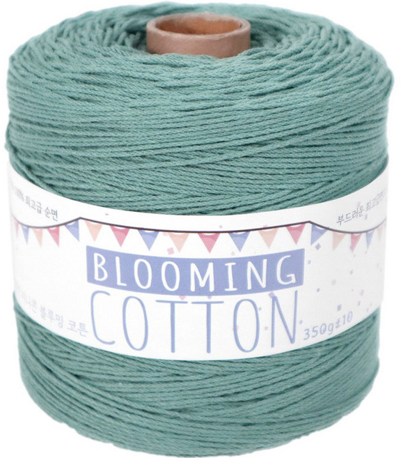 Teolsilnara 迷你筒 Blooming Cotton 18股 粉絲棉紗 編織線 350g, 20 薄荷綠, 1個