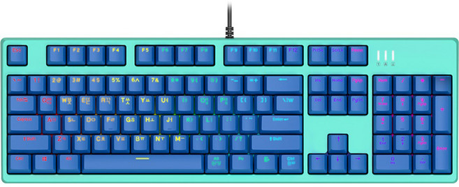 ABKO Edition Kailh光軸 防水 電競 機械式 有線 標準型 鍵盤, 藍薄荷, K660S, 光軸