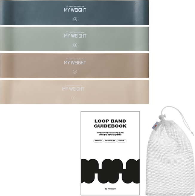 마이웨잇 마이 루프밴드 4종 세트, Light beige, Beige, Mint, Navy, 1세트