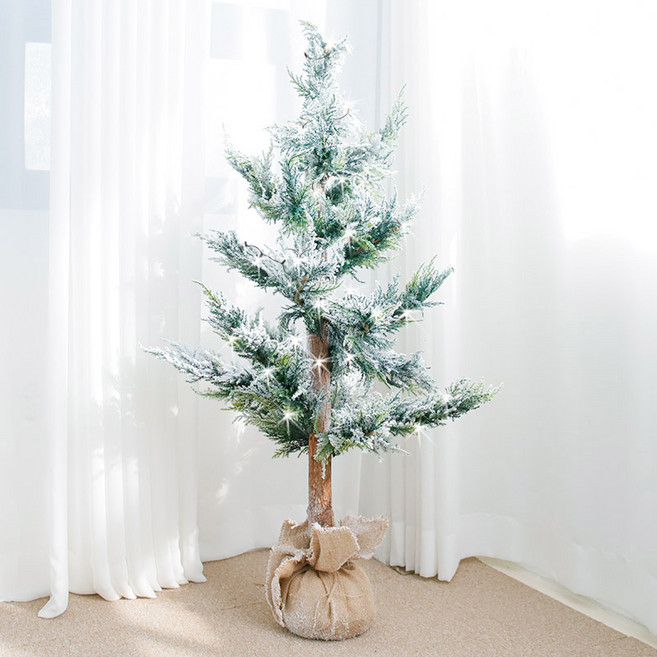 가꾸지오 스노우전나무트리 + 전구 세트, 혼합색상, 120cm