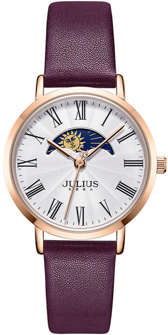 JULIUS 聚利時 女士 Sun & Moon 皮革腕錶 JA-1308L