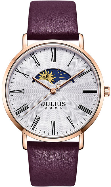 JULIUS 聚利時 男士 Sun & Moon 皮革腕錶 JA-1308M