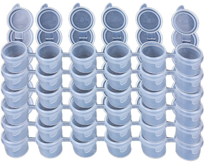 코히모 일회용 6구 소분량 휴대용 물감통 투명 3W076, 6칸, 20개