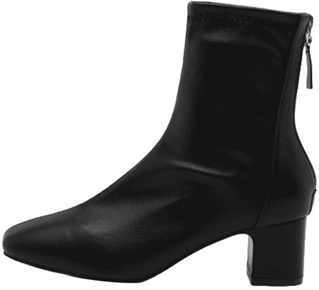 사뿐 클로젠 삭스 인조가죽 앵클부츠 5cm