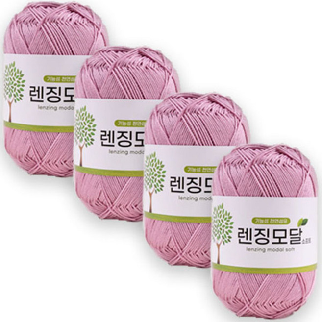 렌징모달 소프트 뜨개실, 4 인디핑크, 4개