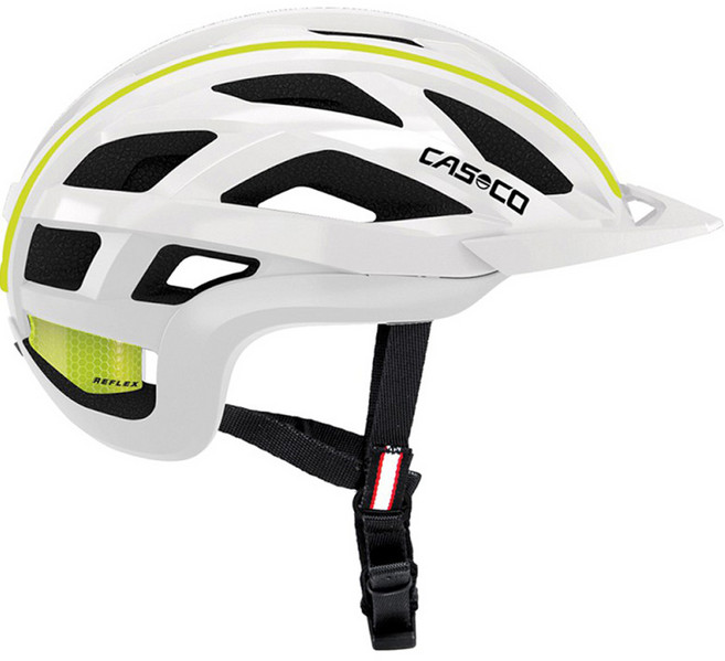 CASCO 운동용 헬멧 쿠다2, 화이트네온 옐로우 샤이니, 1개